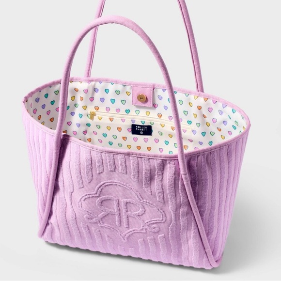 Roller Rabbit x Target Striped Large Terry Beach Tote Bag Lavender - Picture 4 of 4